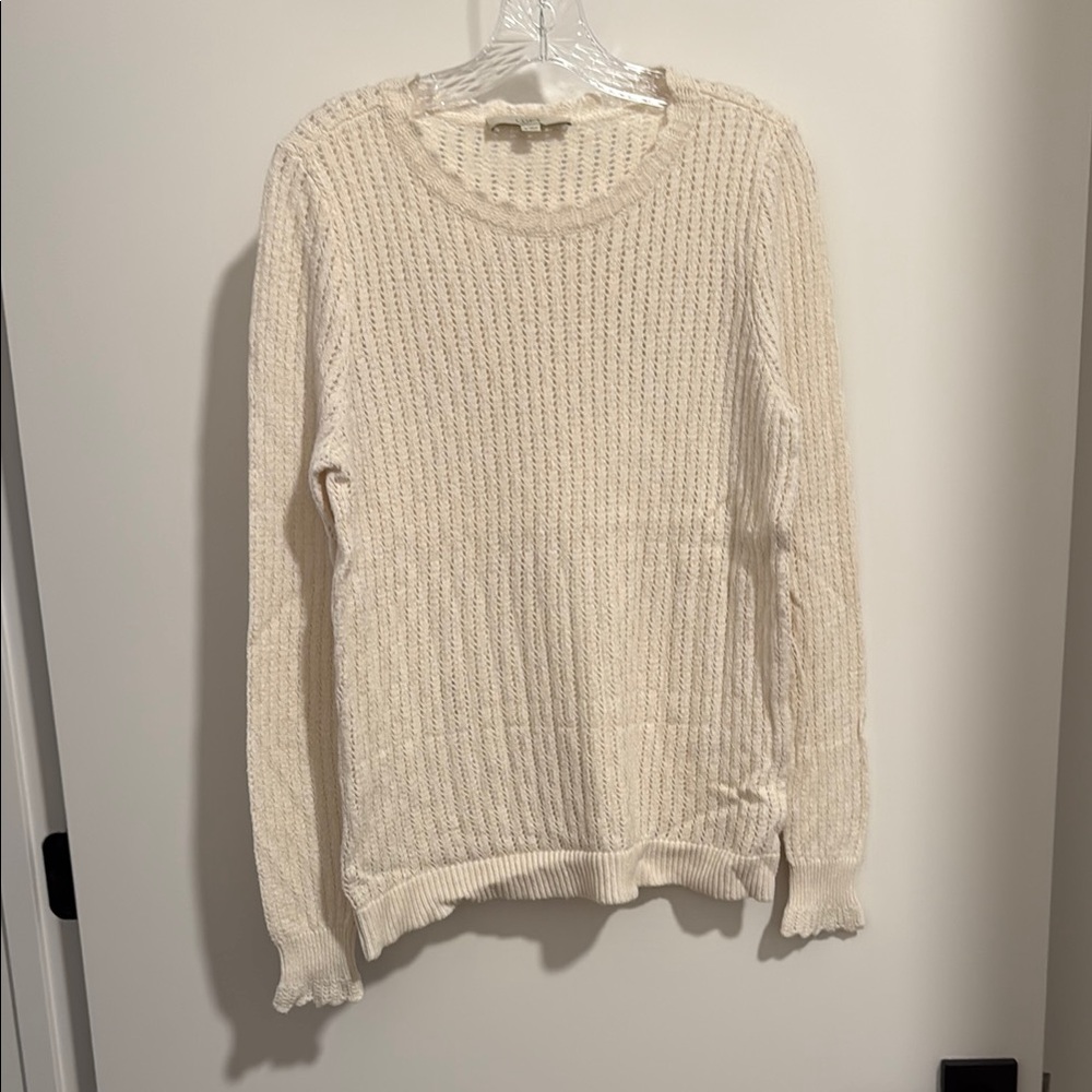 LOFT Cream Textured Lightweight Sweater